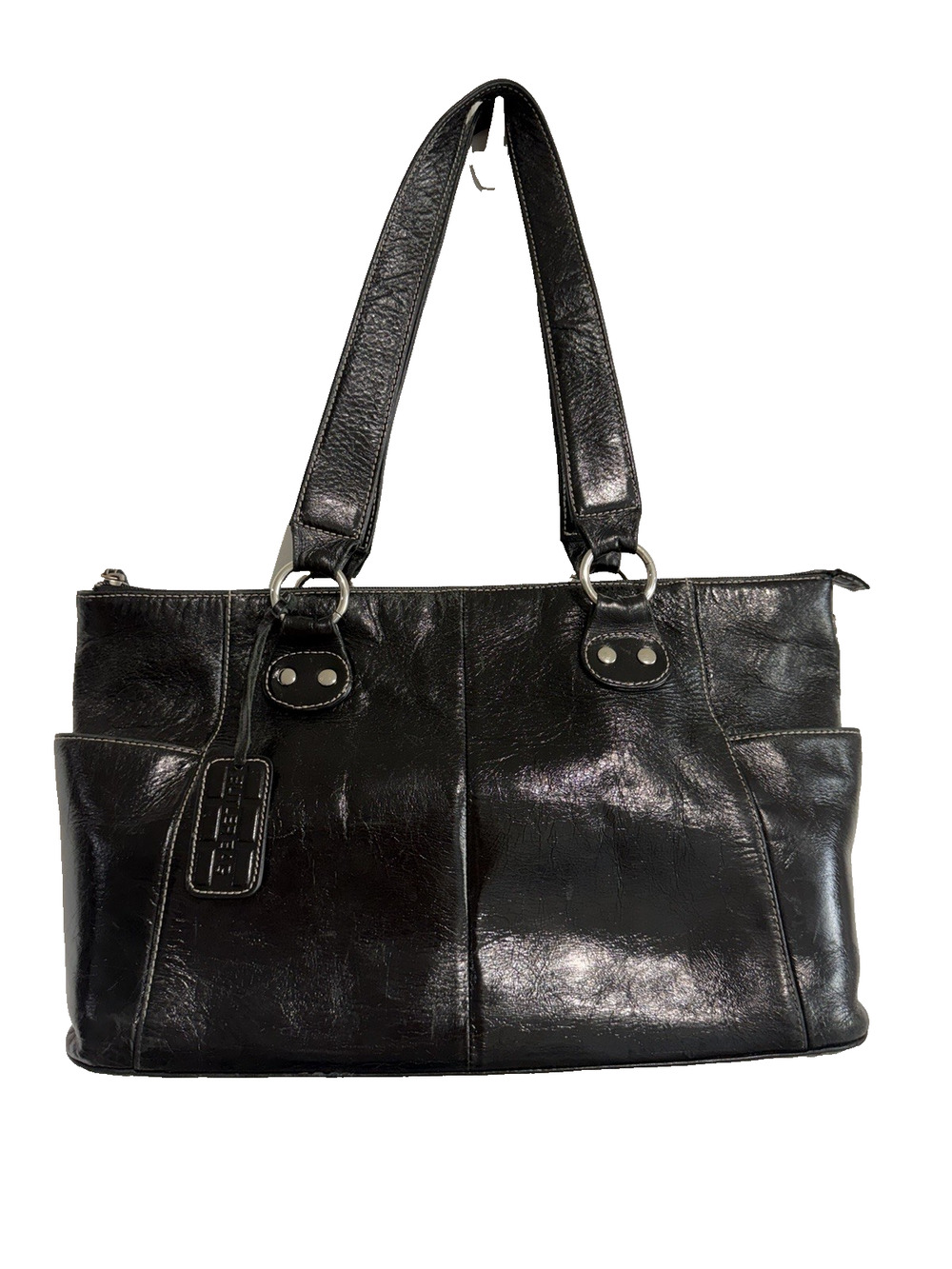 JEN GROOVER Butler Bag black east west satchel Handbag Purse organizer insert L